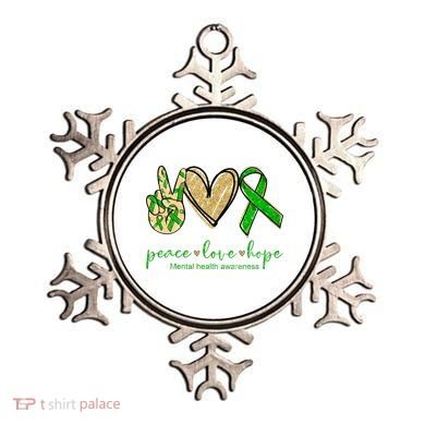 Peace Love Hope Mental Health Awareness Ornament