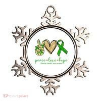 Peace Love Hope Mental Health Awareness Ornament thumb 0
