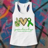 Peace Love Hope Mental Health Awareness Women's Tank Top thumb 3