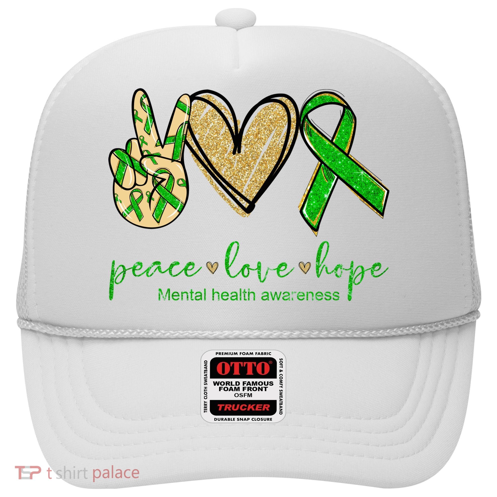 Peace Love Hope Mental Health Awareness Hat