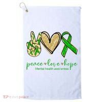 Peace Love Hope Mental Health Awareness Golf Towel thumb 0