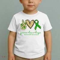 Peace Love Hope Mental Health Awareness Toddler T-Shirt thumb 2