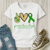 Peace Love Hope Mental Health Awareness Women's T-Shirt thumb 3