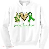 Peace Love Hope Mental Health Awareness Kids Sweatshirt thumb 0