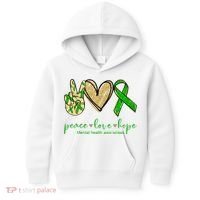 Peace Love Hope Mental Health Awareness Kids Hoodie thumb 0