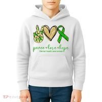 Peace Love Hope Mental Health Awareness Kids Hoodie thumb 4