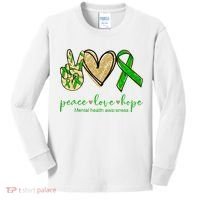 Peace Love Hope Mental Health Awareness Kids Long Sleeve Shirt thumb 0