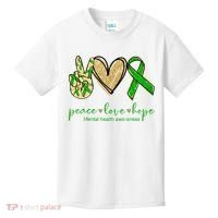 Peace Love Hope Mental Health Awareness Kids T-Shirt thumb 0