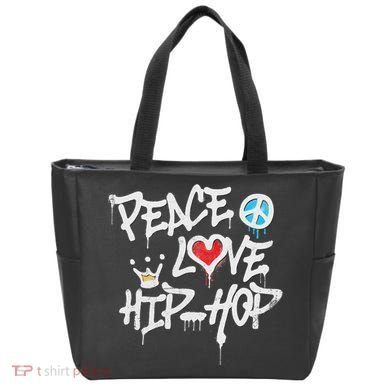 Peace Love Hip Hop Dancing Tote Bag