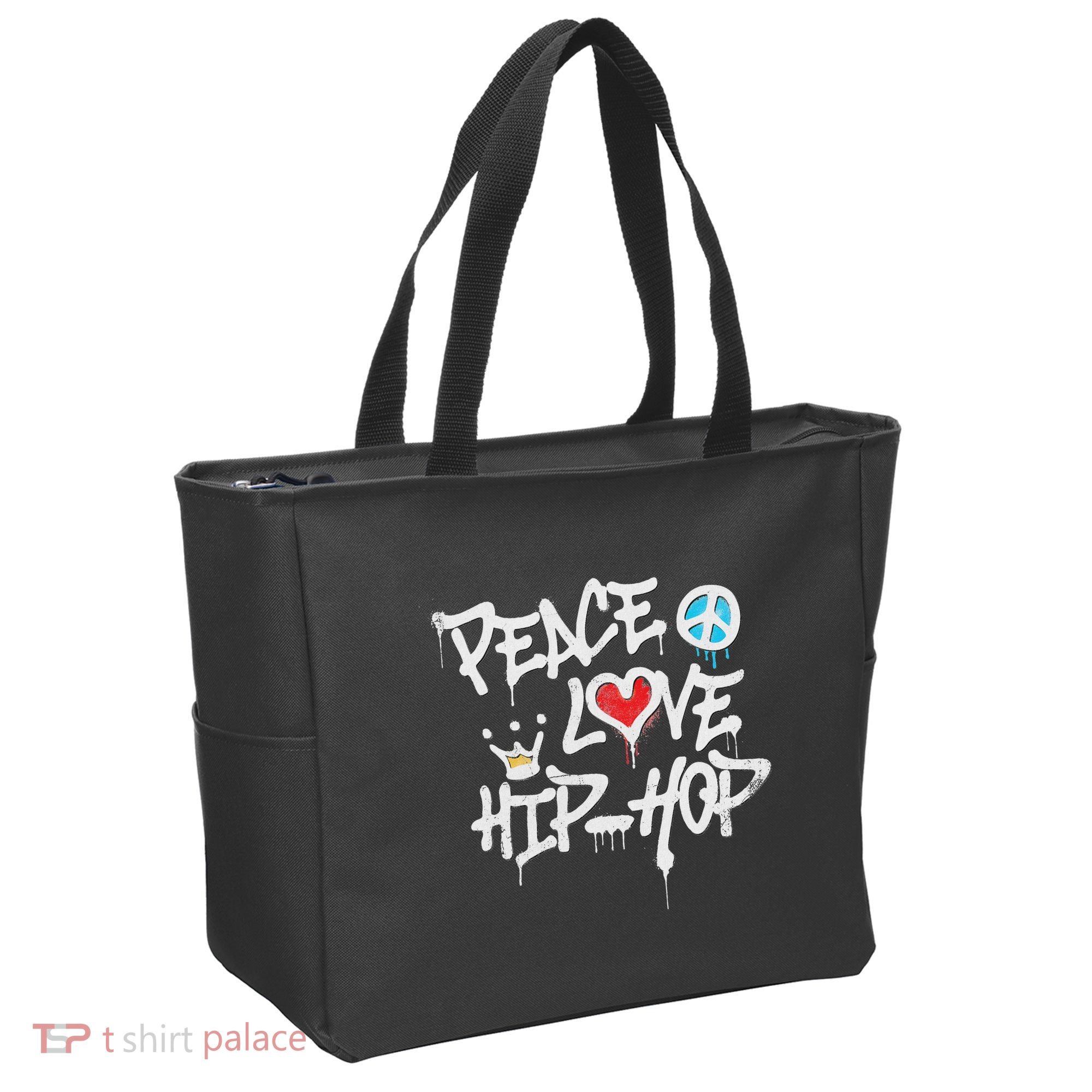 Peace Love Hip Hop Dancing Tote Bag