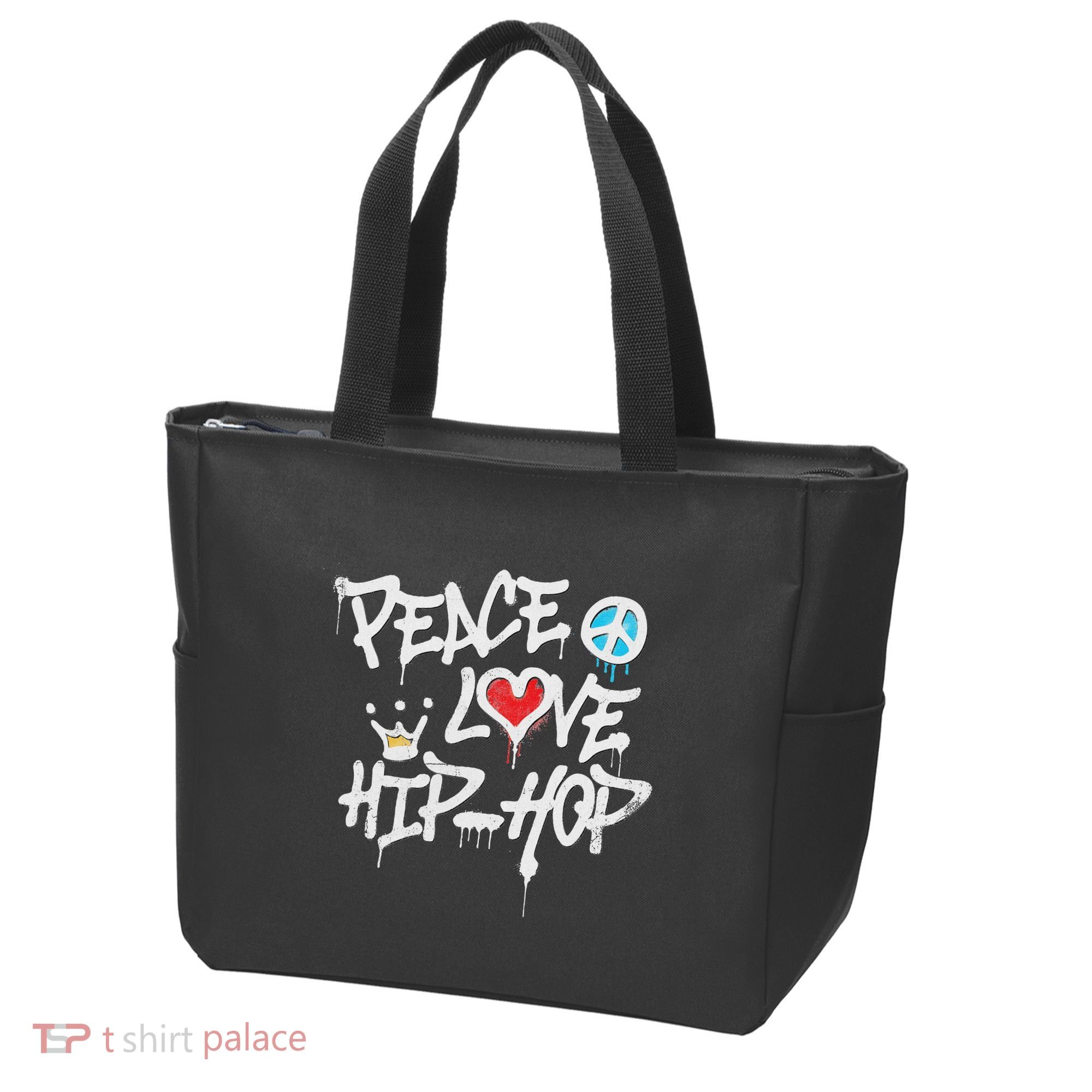 Peace Love Hip Hop Dancing Tote Bag