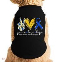 Peace Love Hope Alopecia Awareness Blue Ribbon Doggie Tank thumb 0