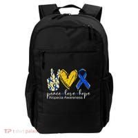 Peace Love Hope Alopecia Awareness Blue Ribbon Backpack thumb 0