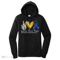 Peace Love Hope Alopecia Awareness Blue Ribbon Women's Hoodie thumb 0