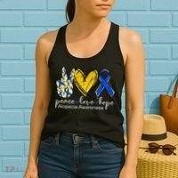 Peace Love Hope Alopecia Awareness Blue Ribbon Women's Tank Top thumb 2