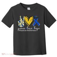 Peace Love Hope Alopecia Awareness Blue Ribbon Toddler T-Shirt thumb 0