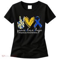 Peace Love Hope Alopecia Awareness Blue Ribbon Women's T-Shirt thumb 0