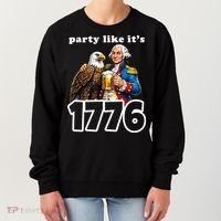 Party Like It's 1776 George Washington Bald Eagle Women's Sweatshirt thumb 0