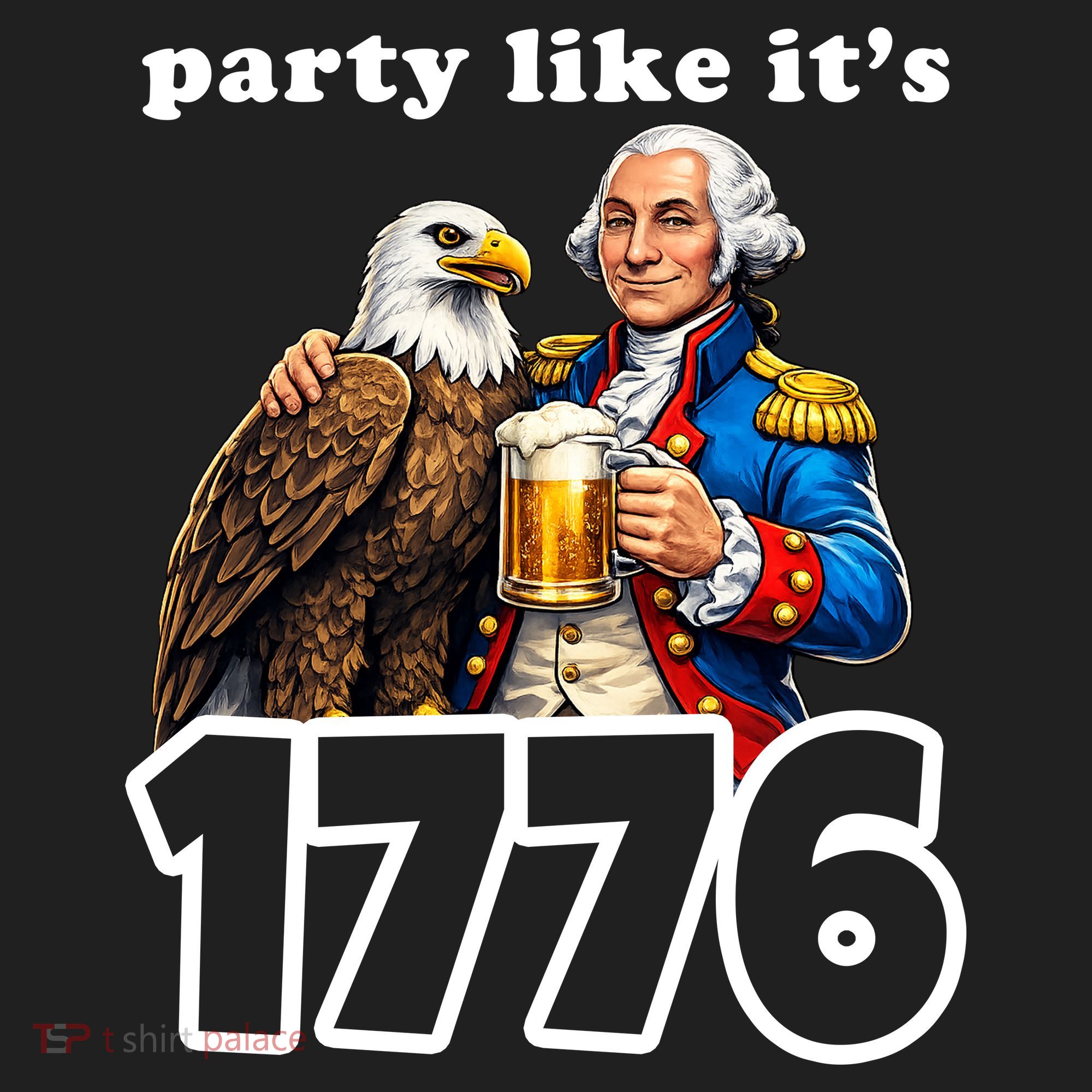 Party Like It's 1776 George Washington Bald Eagle Women's Sweatshirt