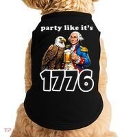 Party Like It's 1776 George Washington Bald Eagle Doggie Tank thumb 0