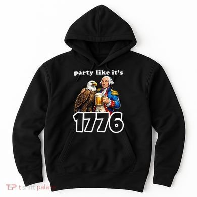 Party Like It's 1776 George Washington Bald Eagle Hoodie