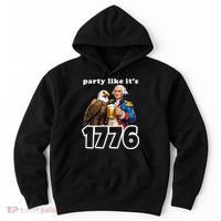 Party Like It's 1776 George Washington Bald Eagle Hoodie thumb 0