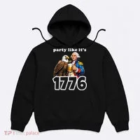 Party Like It's 1776 George Washington Bald Eagle Hoodie thumb 0