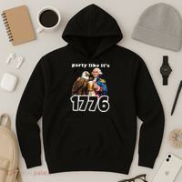 Party Like It's 1776 George Washington Bald Eagle Hoodie thumb 3