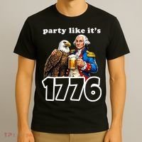 Party Like It's 1776 George Washington Bald Eagle T-Shirt thumb 3
