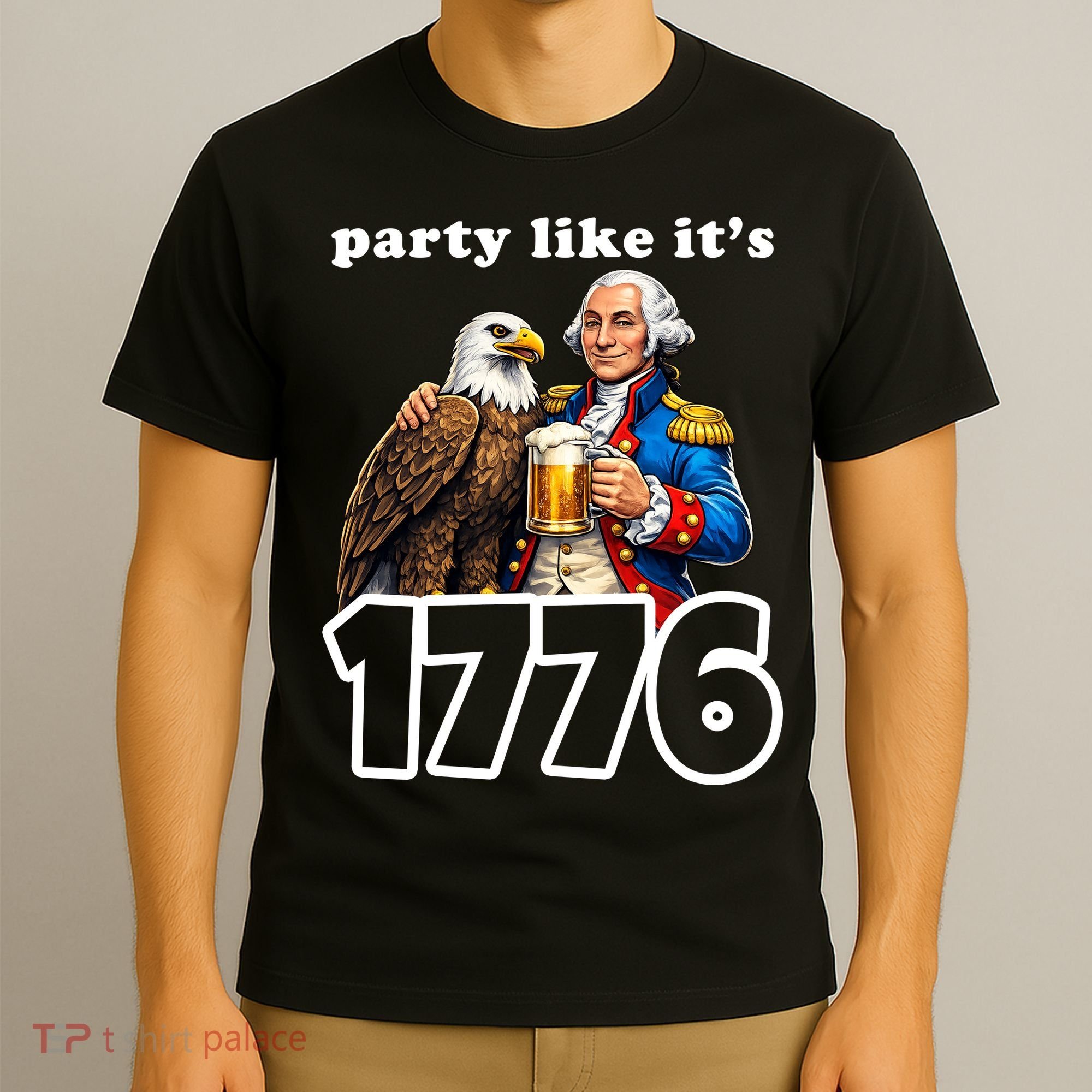 Party Like It's 1776 George Washington Bald Eagle T-Shirt