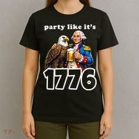 Party Like It's 1776 George Washington Bald Eagle T-Shirt thumb 4