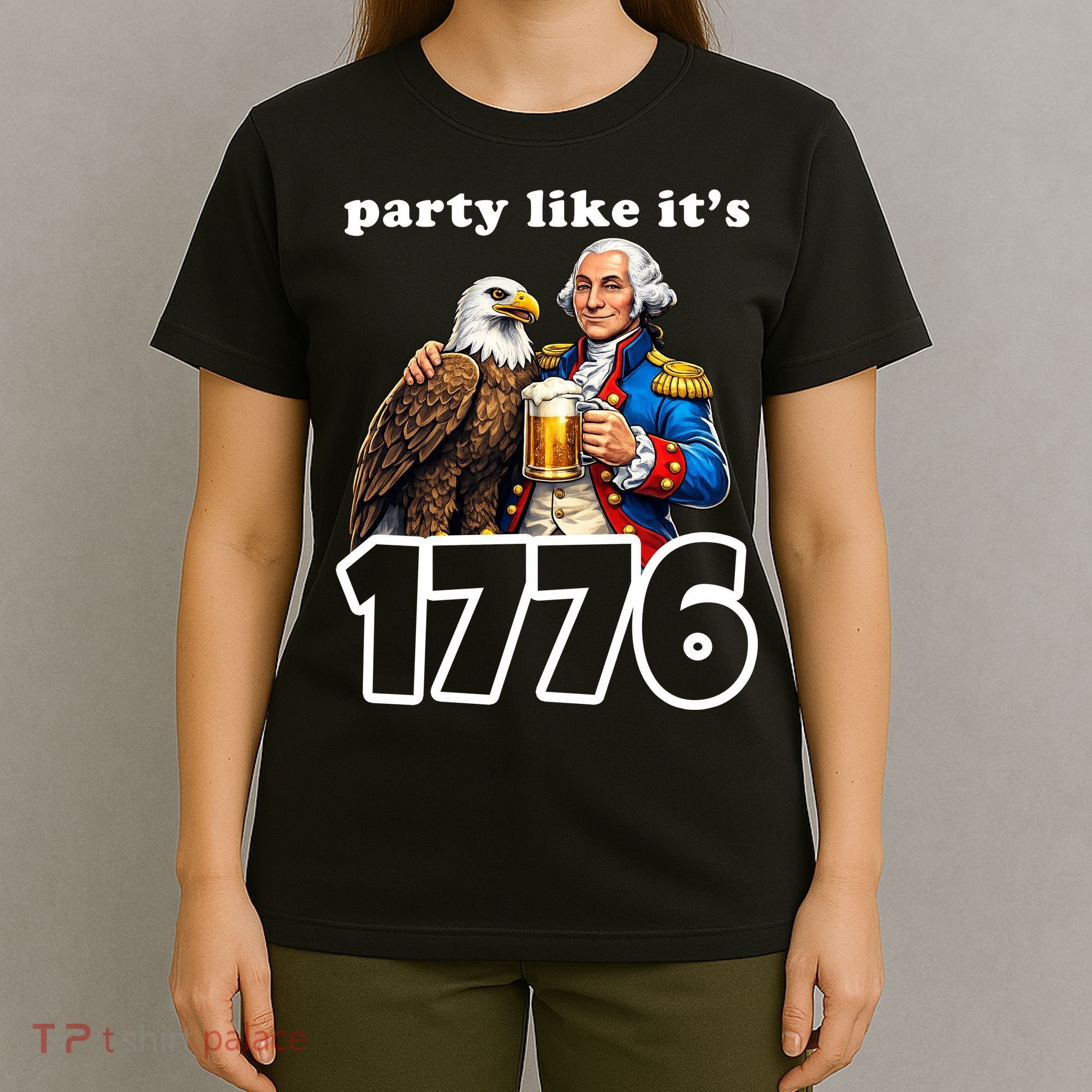 Party Like It's 1776 George Washington Bald Eagle T-Shirt