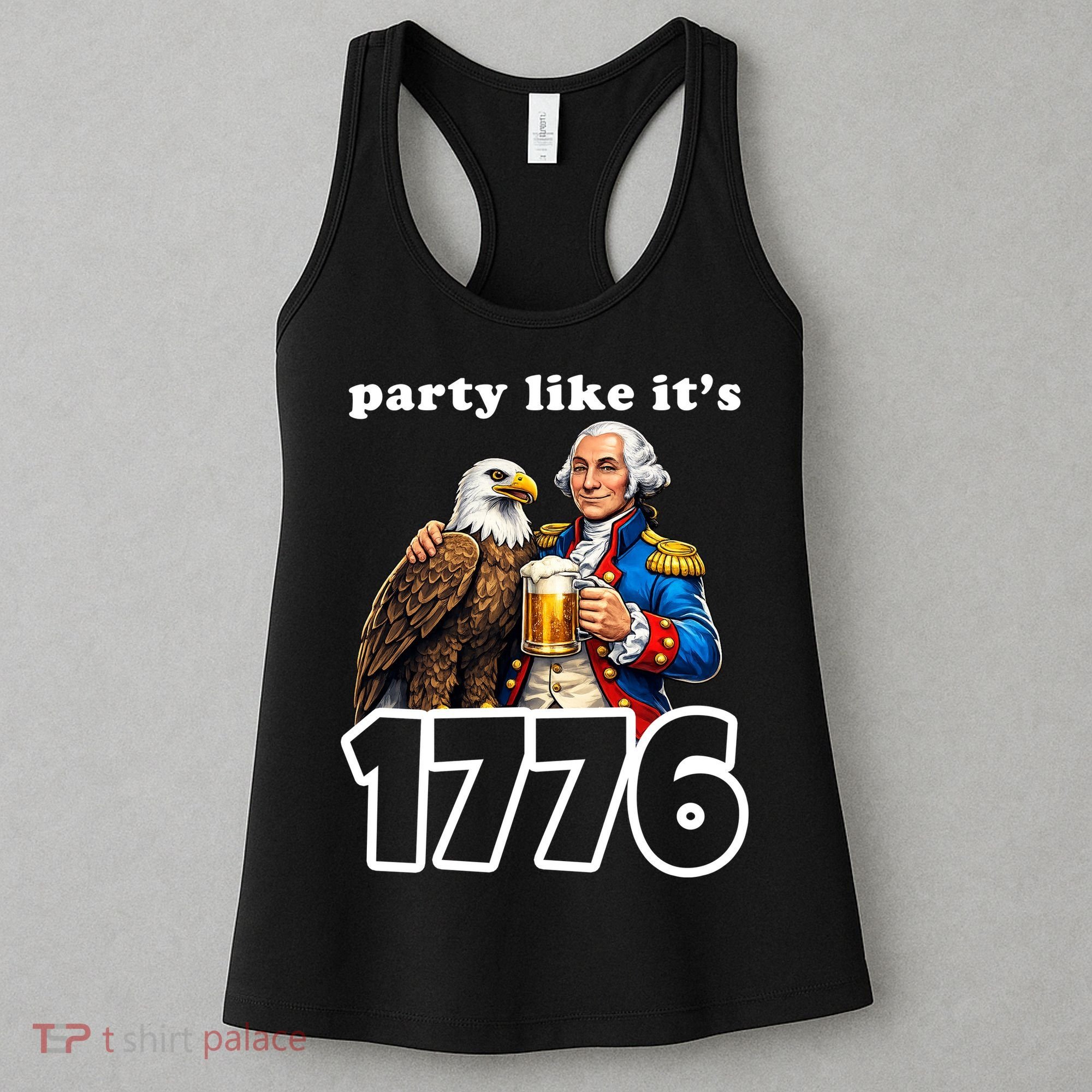 Party Like It's 1776 George Washington Bald Eagle Women's Tank Top