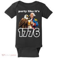 Party Like It's 1776 George Washington Bald Eagle Baby Bodysuit thumb 0