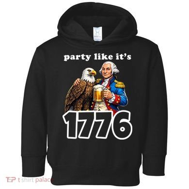 Party Like It's 1776 George Washington Bald Eagle Toddler Hoodie