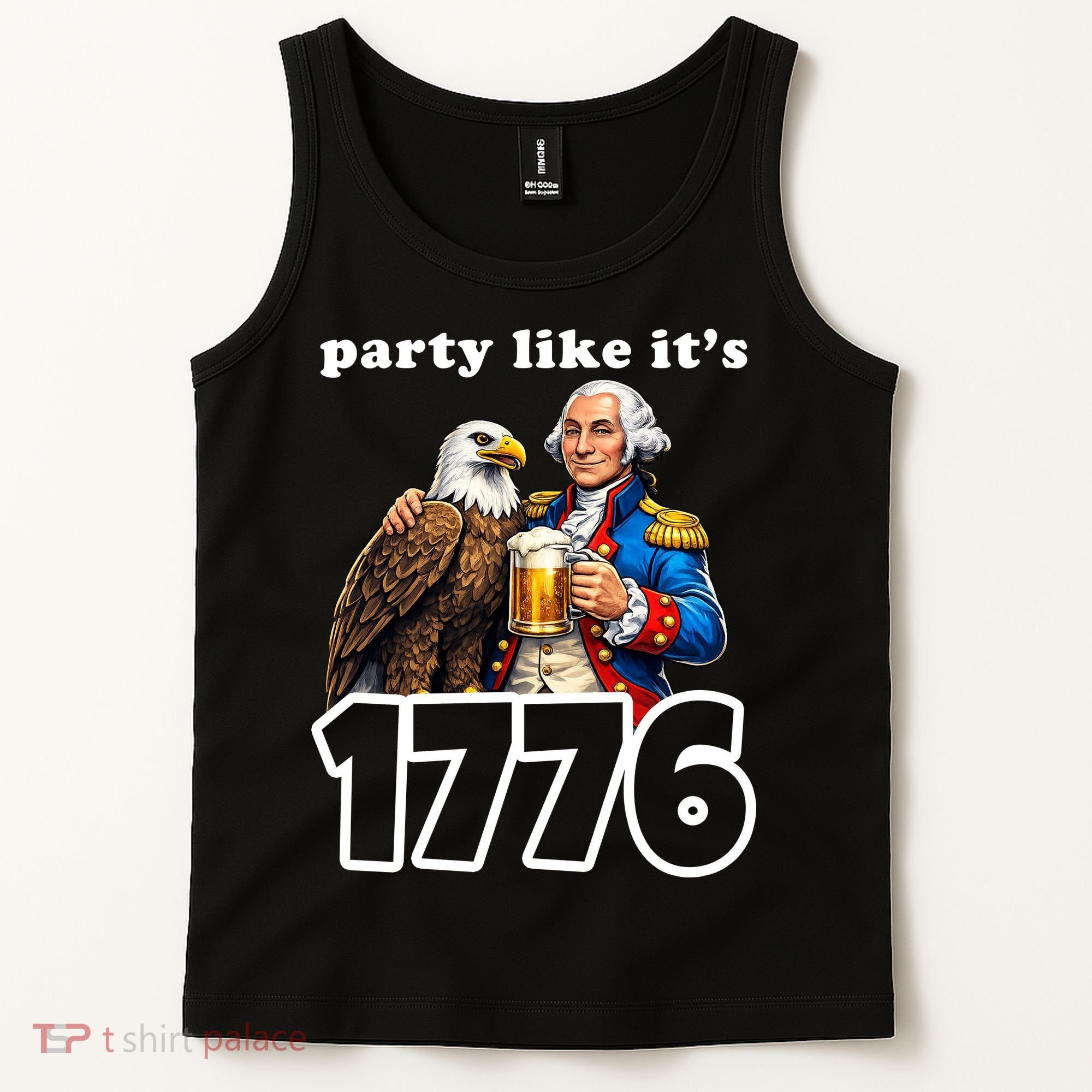 Party Like It's 1776 George Washington Bald Eagle Tank Top