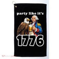 Party Like It's 1776 George Washington Bald Eagle Golf Towel thumb 0