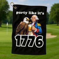 Party Like It's 1776 George Washington Bald Eagle Golf Towel thumb 1