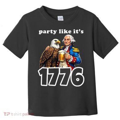 Party Like It's 1776 George Washington Bald Eagle Toddler T-Shirt