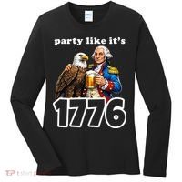 Party Like It's 1776 George Washington Bald Eagle Women's Long Sleeve Shirt thumb 0
