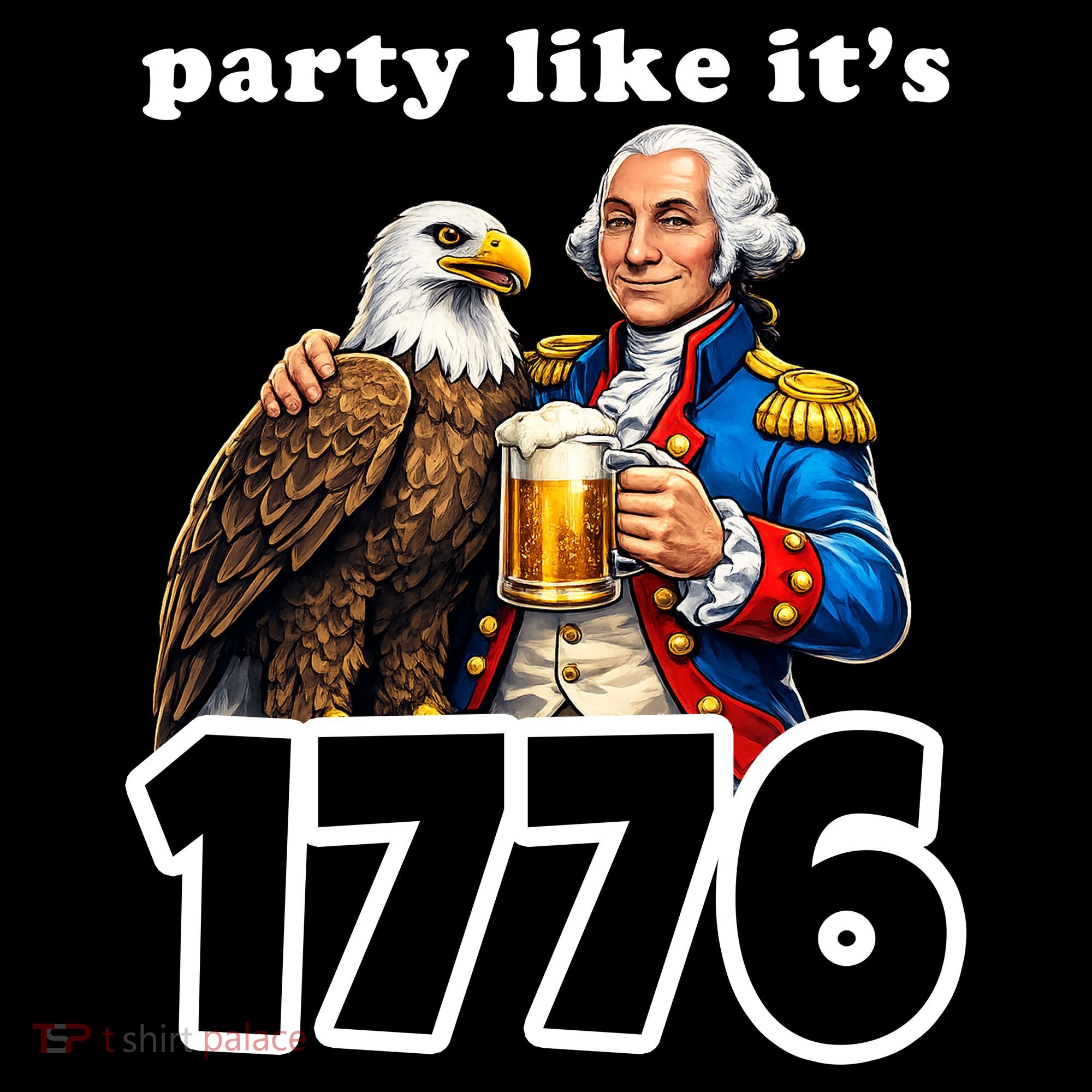 Party Like It's 1776 George Washington Bald Eagle Women's Long Sleeve Shirt