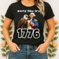 Party Like It's 1776 George Washington Bald Eagle Women's T-Shirt thumb 2