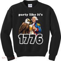 Party Like It's 1776 George Washington Bald Eagle Kids Sweatshirt thumb 0