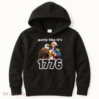 Party Like It's 1776 George Washington Bald Eagle Kids Hoodie thumb 0
