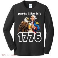Party Like It's 1776 George Washington Bald Eagle Kids Long Sleeve Shirt thumb 0