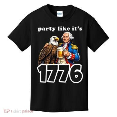Party Like It's 1776 George Washington Bald Eagle Kids T-Shirt