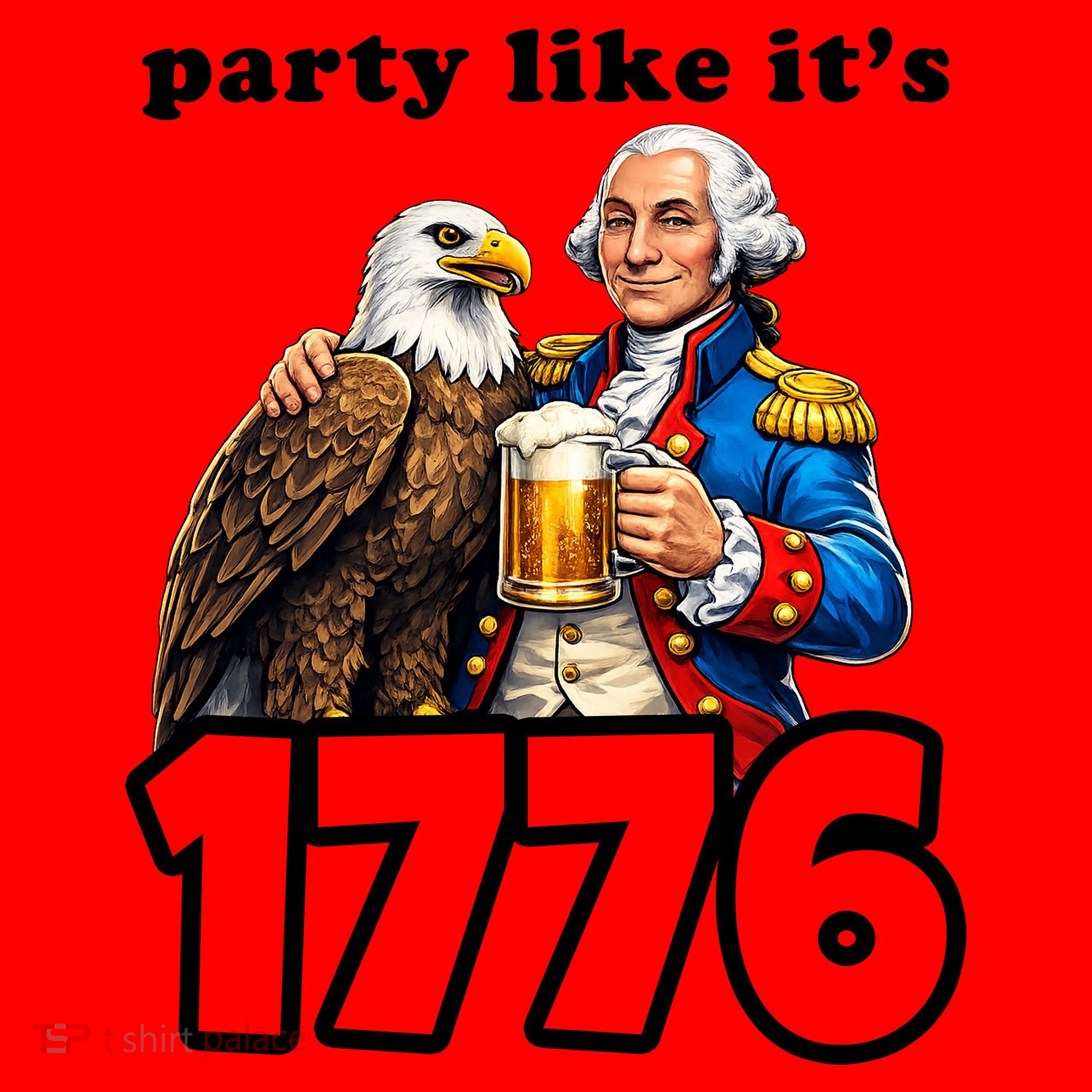 Party Like It's 1776 George Washington Bald Eagle Santa Hat