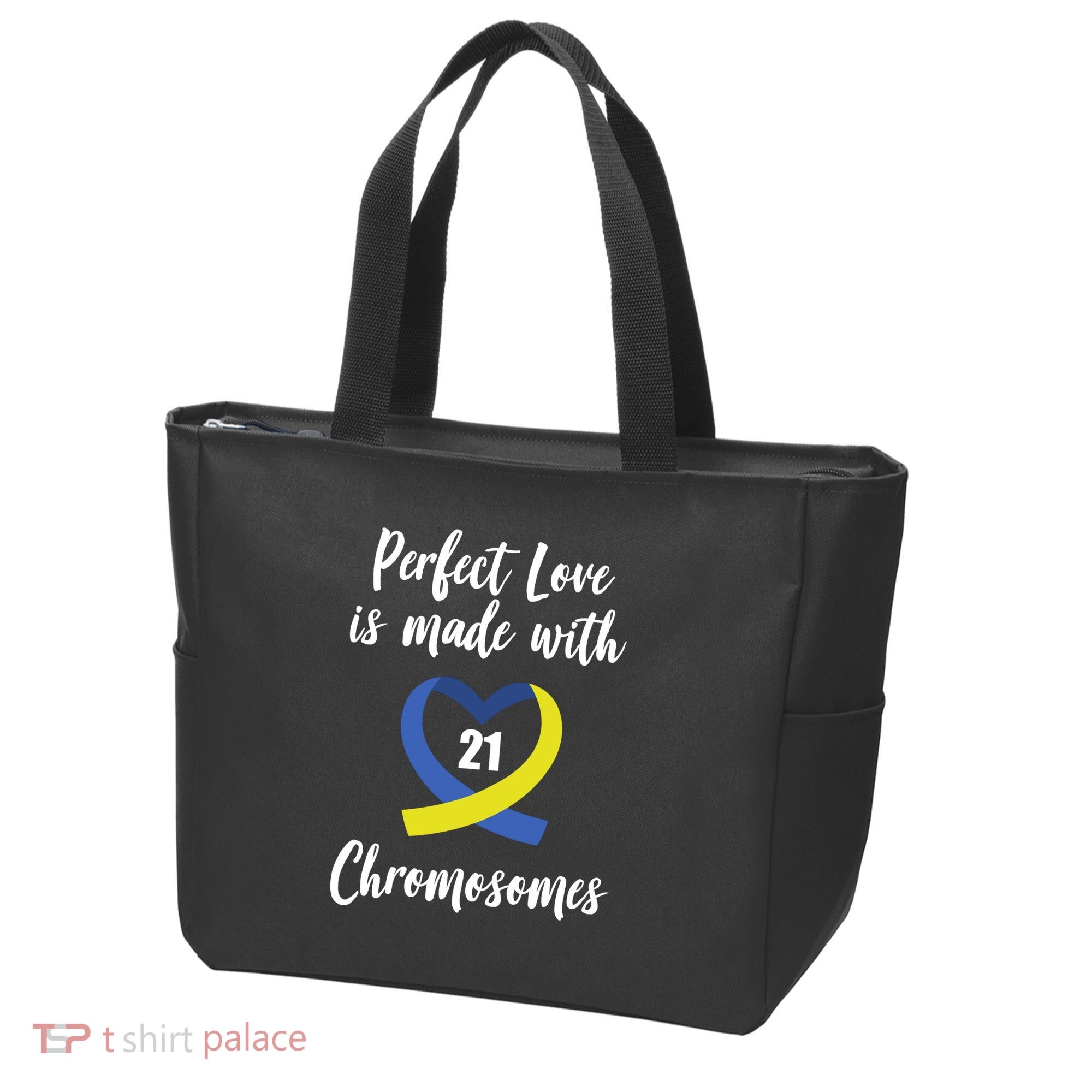 Perfect Love Is Made With 21 Chromosomes Down Syndrome Tote Bag