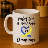 Perfect Love Is Made With 21 Chromosomes Down Syndrome Coffee Mug thumb 4