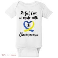 Perfect Love Is Made With 21 Chromosomes Down Syndrome Baby Bodysuit thumb 0